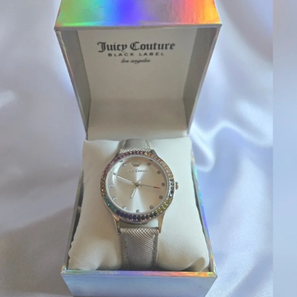 Juicy Couture Watch with Multicolor Crystal Bezel Silver NIB (MSRP $95)